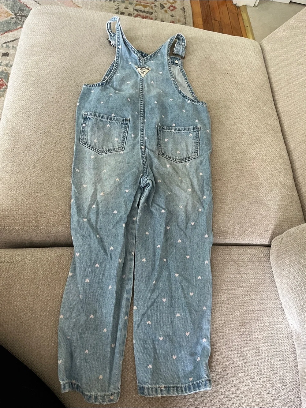 💙5 for $10💙 OshKosh B'gosh Light Blue Denim Heart-Print Girls Overalls 5t